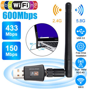 600Mbps Wireless USB Adapter Internet Signal Booster Wifi Range Extender Antenna
