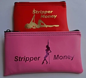 Pole Dancer Stripper Exotic Performer Cash Purse Twin Pack Money Bag - Picture 1 of 12