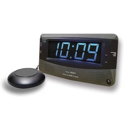 Sonic Alert Sonic Boom SBD375ss Vibrating Dual Alarm Clock | Dark Grey - Image 1 of 4