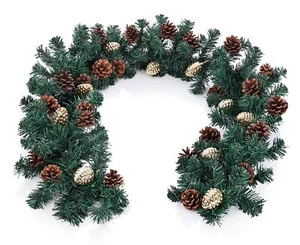 LED-Tannengirlande Golden Cone Kranze Üppiges Grün echten Zapfen 180 cm B-WARE - Bild 1 von 1