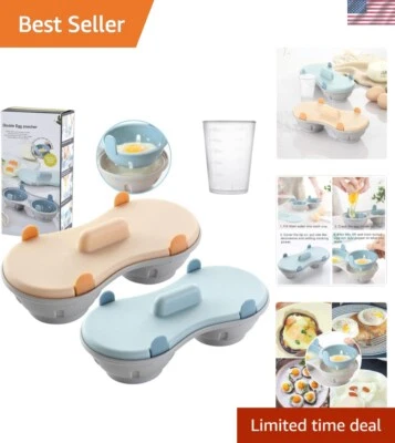 Микроволновая печь яйцо браконьер комплект, 2 упаковки BPA-бесплатно Poached яйца плиты с мерной чашкой - Изображение 1 из 4