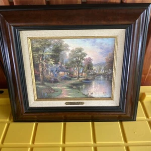 Thomas Kinkade framed “HOMETOWN LAKE” 16”x14” frame limited 1/2000 2005 parisan - Picture 1 of 3