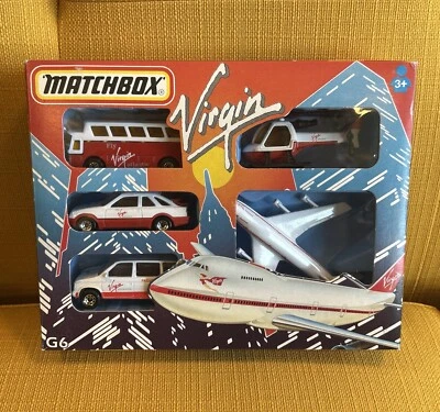 MATCHBOX VIRGIN AIRWAYS G6 GIFT SET 65 AIRPORT COACH 747 Sierra Dodge Caravan - Image 1 of 4