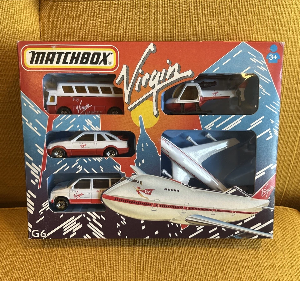 MATCHBOX VIRGIN AIRWAYS G6 GIFT SET 65 AIRPORT COACH 747 Sierra Dodge Caravan - Image 1 of 4