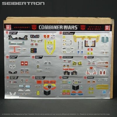 Transformers Combiner Wars Sticker Set Optimus Maximus + Defensor Protectobots - Image 1 of 4