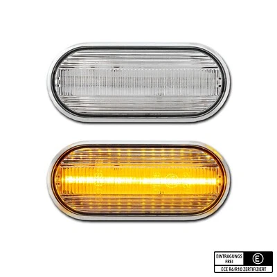 2XWEISSE LED Seitenblinker VW Golf 4 Bora T5 Lupo Passat Seat Arosa Polo 9N Ford - Bild 1 von 3