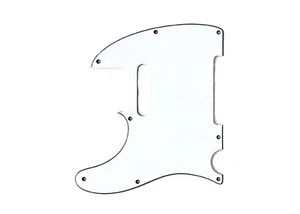 Telecaster Tele Guitar Pickguard • 8 Hole • White/Black/White • Left Handed - Picture 1 of 2