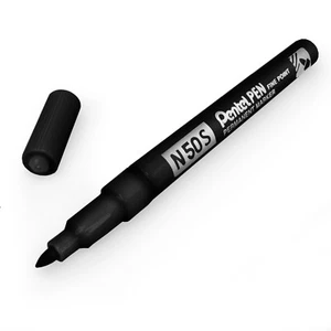 Pentel N50S Fine Permanent Marker – 3.18mm Bullet Tip – Single – Black - Picture 1 of 3