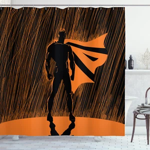 Superhero Shower Curtain Super Powered Hero Print for Bathroom - Picture 1 of 6