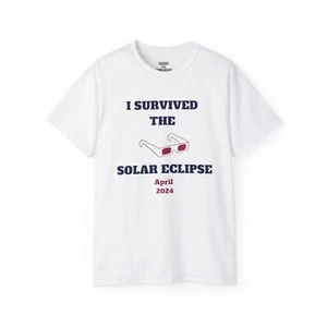 I SURVIVED THE SOLAR ECLIPSE 2024 T-shirt | 4 Colors | Heavy Cotton Quality - Picture 1 of 13