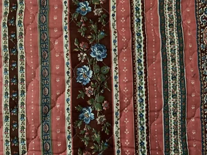 Vintage 1970's VIP Fabrics Cranston Print Works Striped Paisley 2 Pieces Quilted - Picture 1 of 7