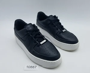 Nike Air Force 1 Sage Low Women's Size 9.5 Sneakers Black Leather - Picture 1 of 12