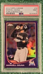 2013 Topps Chrome Marcell Ozuna Purple Refractor PSA Mint 9 - Picture 1 of 2