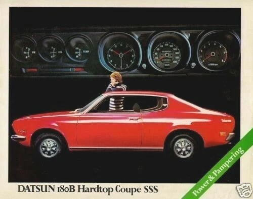 Datsun Nissan Bluebird 180B SSS Coupe 1972-73 UK Market Single Sheet Brochure - Image 1 of 1