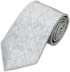 Nueva corbata de boda formal Peanuts Snoopy plateada PN917668 elegante cacahuetes - Imagen 1 de 7