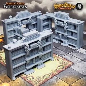 3er Set: 25 mm Bücherregale HeroQuest/Dungeon & Dragons kompatible Landschaft - Bild 1 von 14
