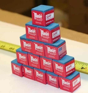 Master blue pool billiard table cue chalk - 15 cubes for 1 price - New - Picture 1 of 5