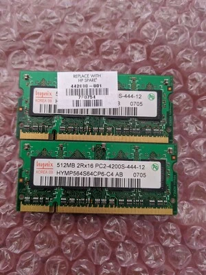 2x512MB Ram Hynix 2RX16 Pc2-4200s-444-12 - Image 1 of 2