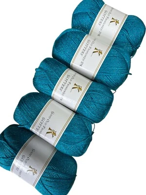 Good Old Fashioned DK Glitter Knitting/Crochet Yarn 5x100g 100% Acrylic 22