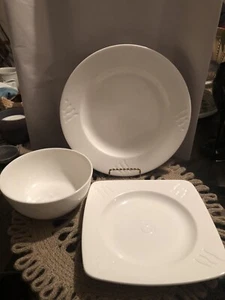 LENOX Spyro White 3pc. Dinner Plate Salad Plate And Bowl Replacement Pieces - Picture 1 of 13