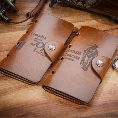 Cartera con hebilla de cuero para hombre con múltiples ranuras para tarjetas plegable billetera para tarjetas de crédito Foto 1 de 4