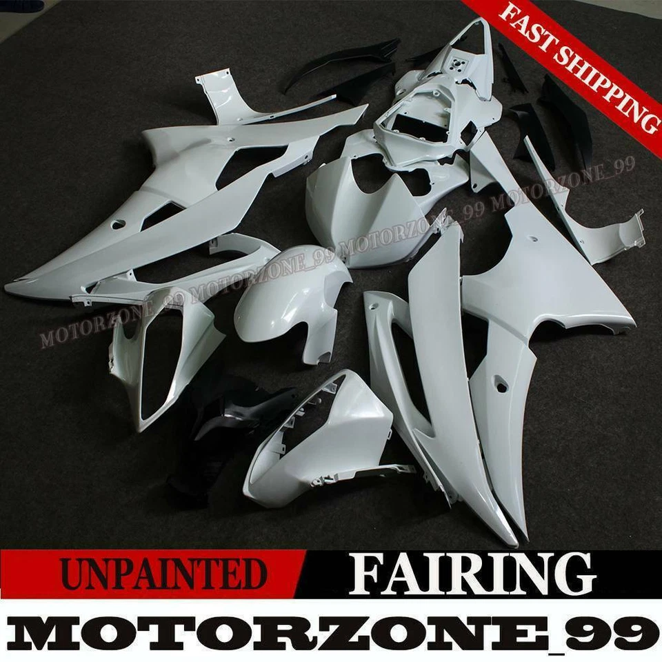 ABS Fairings Kit For 2008-2016 YAMAHA YZF-R6 YZF R6 Unpainted White Bodywork Set - Image 1 of 4