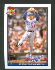 1991 O-PEE-CHEE #80 FERNANDO VALENZUELA Los Angeles DODGERS Nm-Mt+