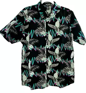 Neff Loro Hawaiano Floral Abotonada Manga Corta Informal Camisa Hombres Grande - Imagen 1 de 6
