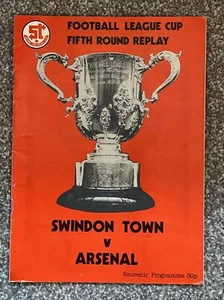 SWINDON TOWN V ARSENAL - 11 DE DICIEMBRE DE 1979 - COPA DE LIGA QUINTA RONDA REPETICIÓN - ANUNCIO DE COLECCIÓN - Imagen 1 de 7