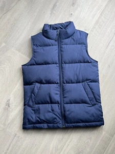 Lands End Boys Down Puffer Vest Size Medium M 5/6 Blue Full Zip With Pockets - Picture 1 of 4