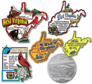 West Virginia Six-Piece State Magnet Set by Classic Magnets, Includes 6 Designs - Picture 1 of 5