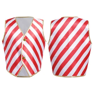 Kid Boy Striped Vest Christmas Candy Cane Costume Disco Jazz Dance Waistcoat - Picture 1 of 18