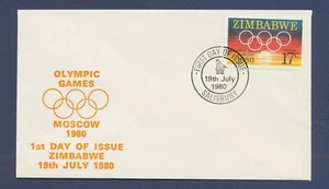 ZIMBABWE- Scott 433 on FDC - Moscow Olympics - 1980 --a - Picture 1 of 1