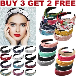 Women Headband Boho Floral Alice Band Fashion Twist Knot Headbands Soft Hairband - Picture 1 of 61