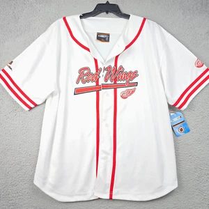 Detroit Red Wings Baseball Jersey Extra Large XL NHL Hockey The Coolest Game NWT - Picture 1 of 13