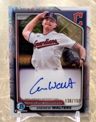 Andrew Walters 2024 Bowman Chrome Auto /150 Cleveland Guardians - Image 1 of 2