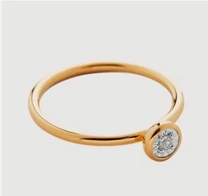 Monica Vinader Diamond Essential Ring, 18k Gold Plated & Diamond size M❤️ - Picture 1 of 2