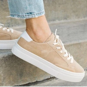 Soludos Sneaker Donna The Ibiza Platform Sabbia Scamosciata Casual Viaggio Neutra 9 - Foto 1 di 11