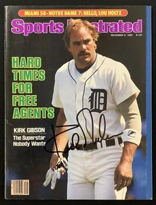 Kirk Gibson Signed Sports Illustrated 12/9/85 No Label Tigers Baseball Auto JSA - Picture 1 of 5