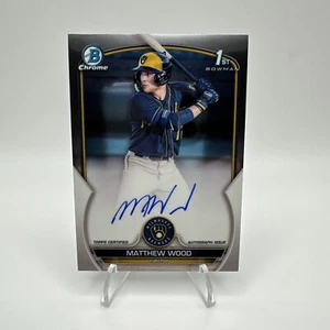 2023 Bowman 1st Matthew Wood Auto CPA-MW Chrome Parallel Prospect SP - Picture 1 of 2