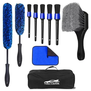 10Pcs Wheel Brush Kit for Cleaning and Tire, Rim Brush, Blue - Picture 1 of 7