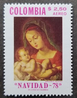 *FREE SHIP Colombia Christmas 1978 Virgin And Child Painting (stamp) MNH - Image 1 of 4