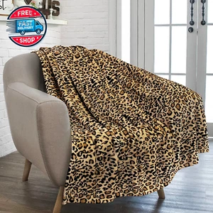 Cheetah Fleece Throw Blanket | Cheetah Leopard Animal Print Flannel Bla - Picture 1 of 12