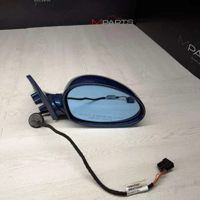 2001-2006 BMW M3 E46 Door Mirror Right Side View Topaz Blue OEM Used - Image 1 of 4