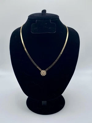 Park Lane Sweet & Alluring Gold Tone V-shape Rhinestone Flower Choker Necklace - Image 1 of 3