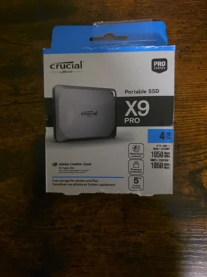 Crucial X9 Pro 4TB USB-C Portable External SSD 1050mb CT4000X9PROSSD9*BRAND NEWo - Image 1 of 2
