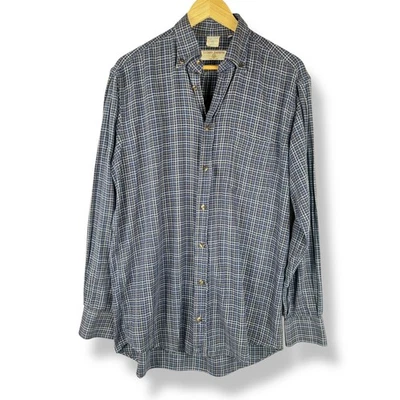 Camisa con botones a cuadros Luciano Barbera para hombre talla mediana italiana de lujo preppy Foto 1 de 4