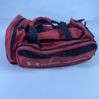 Bolsa de Gimnasio Under Armour Lona Roja Negra Hexagonal Ripstop Pequeña Deportes Viaje Entrenamiento Foto 1 de 4