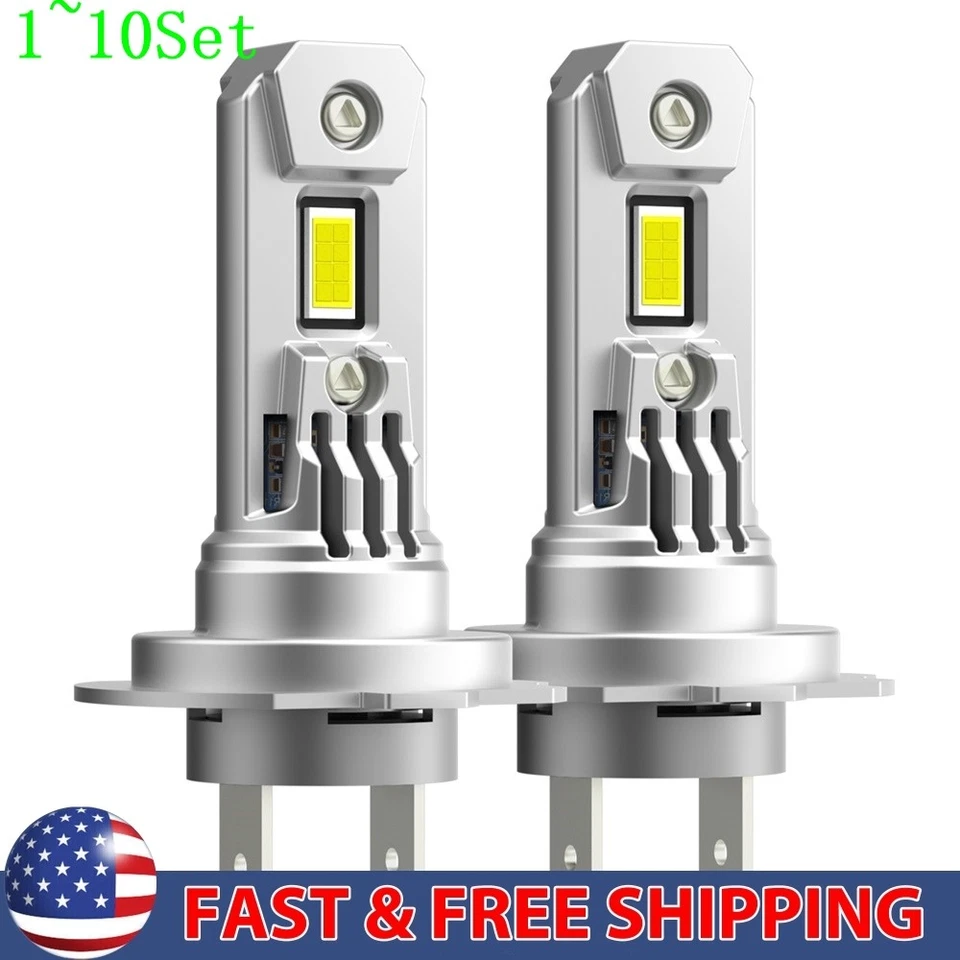 Juego de 1-10 faros LED H7 bombilla alta/baja 30000LM súper brillantes 6000K blanco Foto 1 de 4