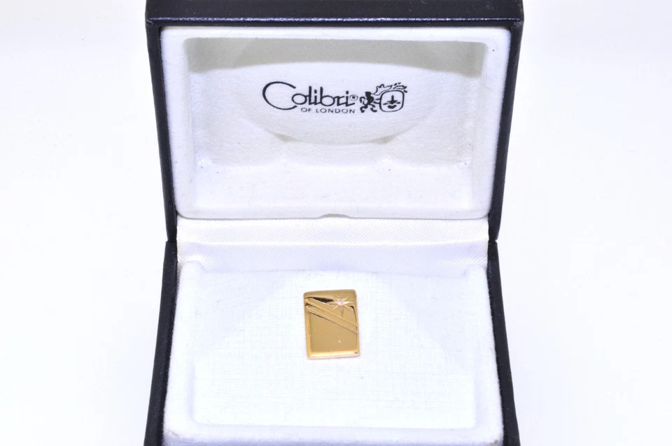 Vintage Colibri Stainless Steel Gold Plated Diamond Tie Pin - Image 1 of 1